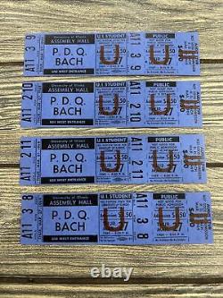 Vtg Concert Ticket Stub P. D. Q. Bach March 27 1969 Lot Of 4 Illinois Assembly