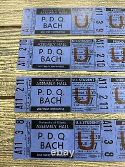 Vtg Concert Ticket Stub P. D. Q. Bach March 27 1969 Lot Of 4 Illinois Assembly