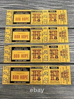 Vtg Concert Ticket Unused Stub November 8 1969 Bob Hope Lot Of 4 Illinois