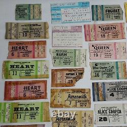 Vtg Lot 40 Rock Concert Ticket Stubs 70s 80s Sabbath Queen Kiss Foghat Styx Rush