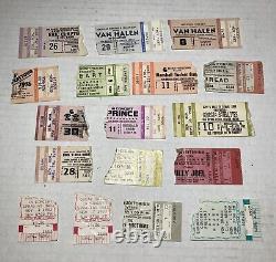 Vtg Rock Concert Ticket Stubs Van Halen Prince Cheap Trick Heart ZZ Top 70s 80s