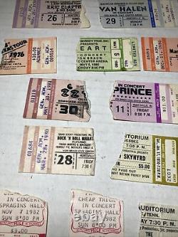 Vtg Rock Concert Ticket Stubs Van Halen Prince Cheap Trick Heart ZZ Top 70s 80s