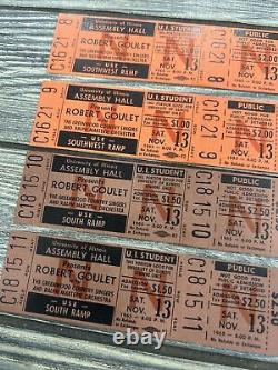 Vtg University Illinois Robert Goulet Nov 1965 Concert Ticket Stub Unused Lot