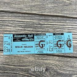 Vtg Willie Nelson Roy Wylie Hubbard Unused Concert Ticket Stub September 27 1978