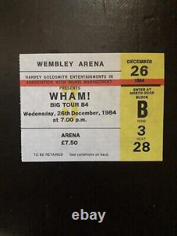 WHAM Big Tour 84 Wembley Arena concert ticket stub. MINT condition