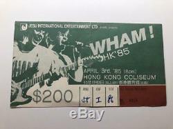 WHAM GEORGE MICHAEL Concert Ticket Stub April 3, 1985 HONG KONG CHINA