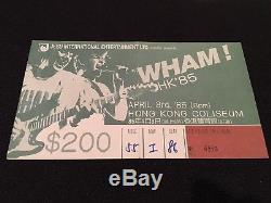 WHAM GEORGE MICHAEL RIDGELEY Concert Ticket Stub April 3, 1985 HONG KONG CHINA