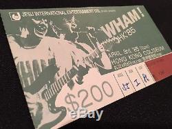 WHAM GEORGE MICHAEL RIDGELEY Concert Ticket Stub April 3, 1985 HONG KONG CHINA