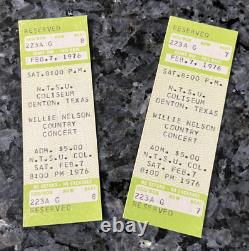 WILLIE NELSON Dr. Don Whaley Lewis Cauble Denton 1976 Concert Tickets UNUSED 2