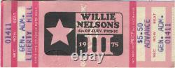 WILLIE NELSON THIRD ANNUAL 4th OF JULY PICNIC 1975 Concert Ticket