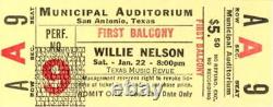 Willie Nelson 1977 From Left To Willie Tour Unused San Antonio Concert Ticket