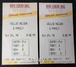 Willie Nelson STAGE WORN BANDANA + 2 Front Row Center 1998 CONCERT TICKET STUBS