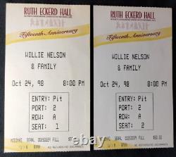 Willie Nelson STAGE WORN BANDANA + 2 Front Row Center 1998 CONCERT TICKET STUBS