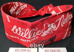 Willie Nelson STAGE WORN BANDANA + 2 Front Row Center 1998 CONCERT TICKET STUBS