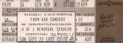 Willie Nelson / Waylon Jennings / Bob Dylan 1985 Farm Aid Unused Concert Ticket