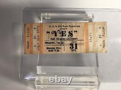 Yes 1972 Concert Ticket Stub July 31 Houston Texas Close To The Edge Tour Eagles
